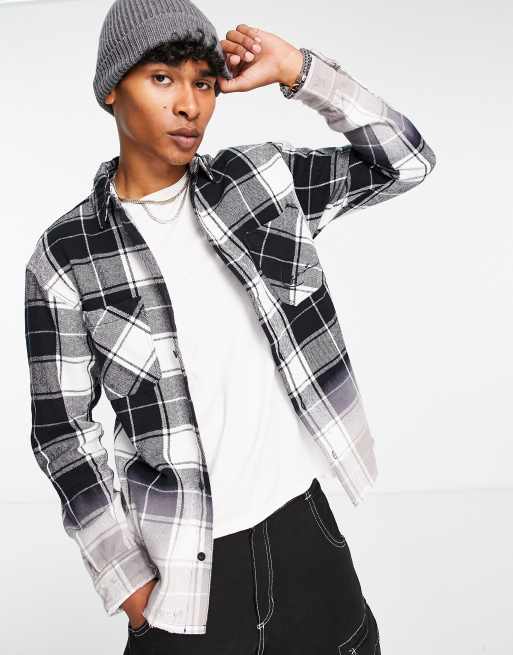 Karl Kani signature washed flannel shirt in black