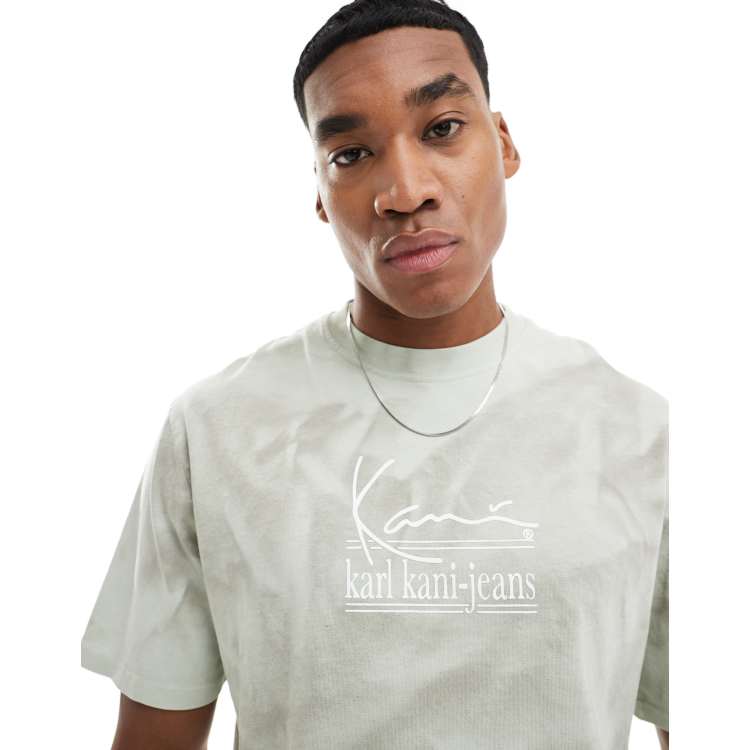 Karl Kani signature washed military t-shirt in khaki ASOS
