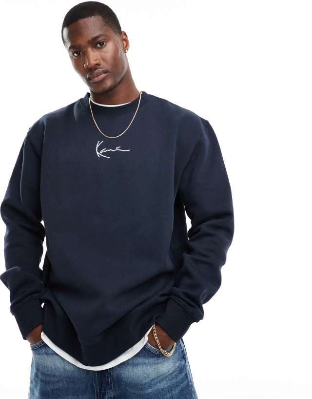 Karl Kani small signature sweatshirt in navy | ASOS