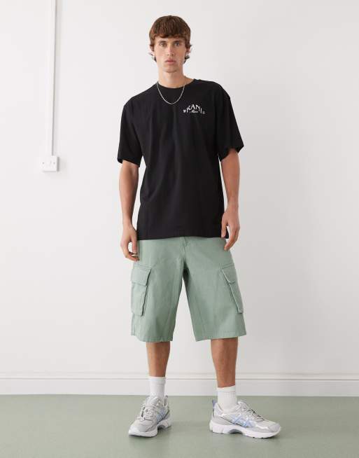 Karl Kani - Sort oversized T-shirt med palmeprint på brystet og ryggen, 2 af 5