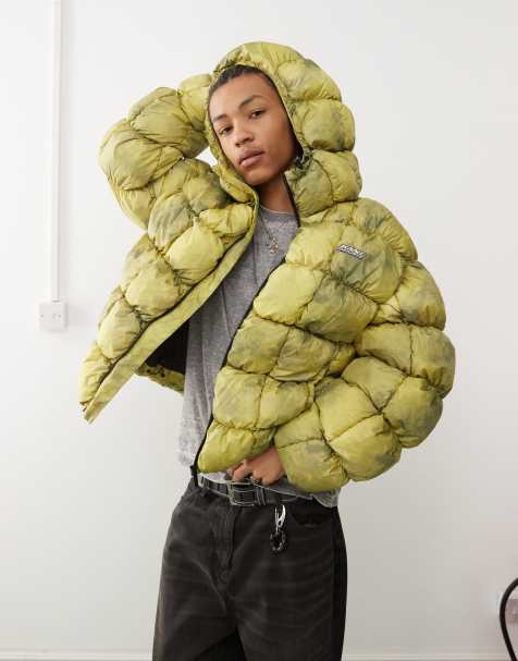 Karl Kani – Steppjacke in Limettengrün mit Batikmuster - view 1