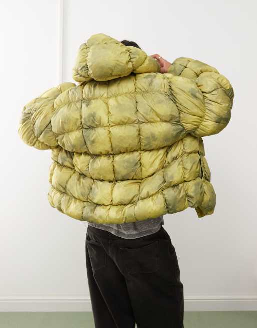 Karl Kani – Steppjacke in Limettengrün mit Batikmuster, 3 von 4
