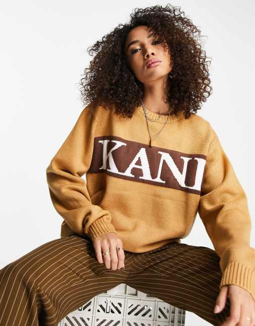 Karl Kani – Stickad oversize-tröja med logga framtill