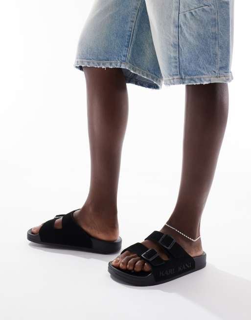 Karl Kani - Straatslippers in zwart