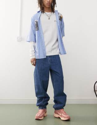Karl Kani Karl Kani straight leg jeans in mid wash blue