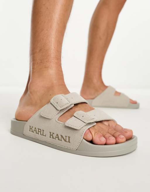 KARL KANI◆メンズ レザーサンダル Street Slide PRM [beige] KARL KANI◇メンズ レザーサンダル Street Slide PRM [beige