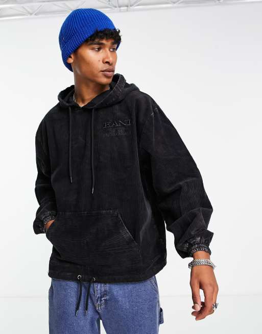 Karl Kani Sweat capuche en velours c tel avec logo signature Noir