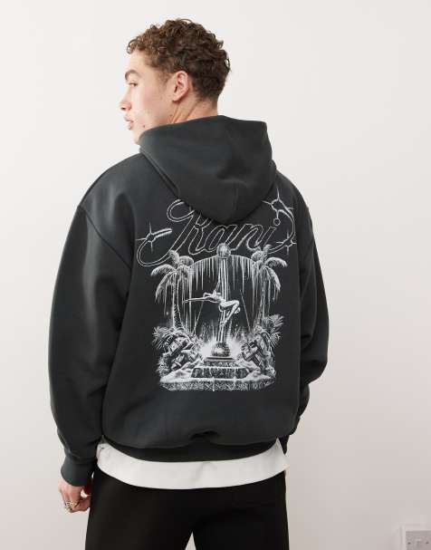 Karl Kani - Sweat à capuche imprimé au dos - Gris anthracite - view 1