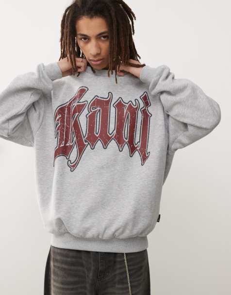 Karl Kani – Sweatshirt in Grau meliert mit Rundhalsausschnitt und Logo - view 1