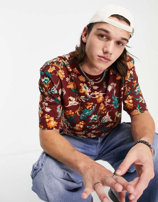 Karl Kani - T-shirt a fiori multicolore con logo