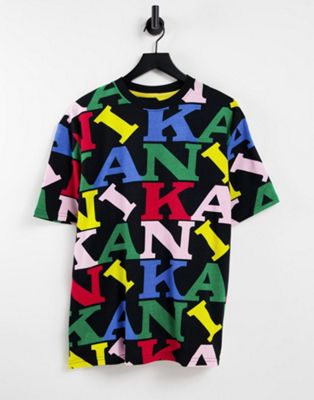 Homme Karl Kani - T-shirt à logo rétro - Multicolore
