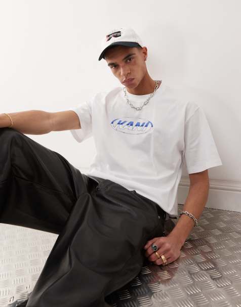 Karl Kani - T-shirt corta bianca con logo cromato - view 1