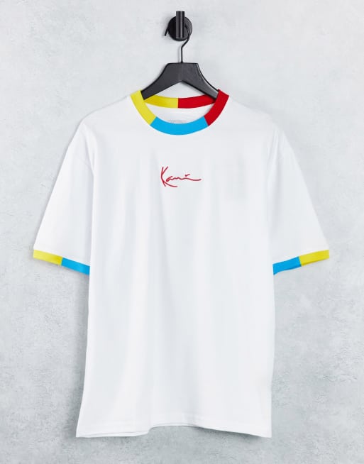 Karl Kani – T-Shirt in Weiß mit kleinem Signatur-Logo
