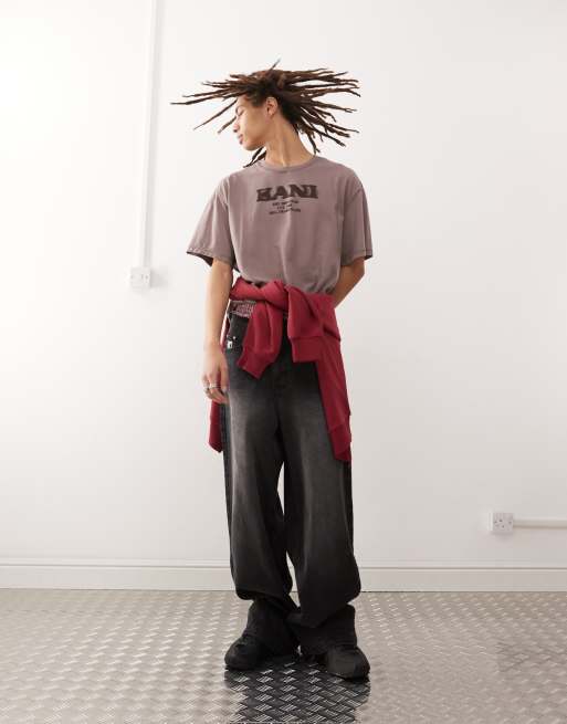  Karl Kani - T-shirt met retro logo in taupe, 2 van 4