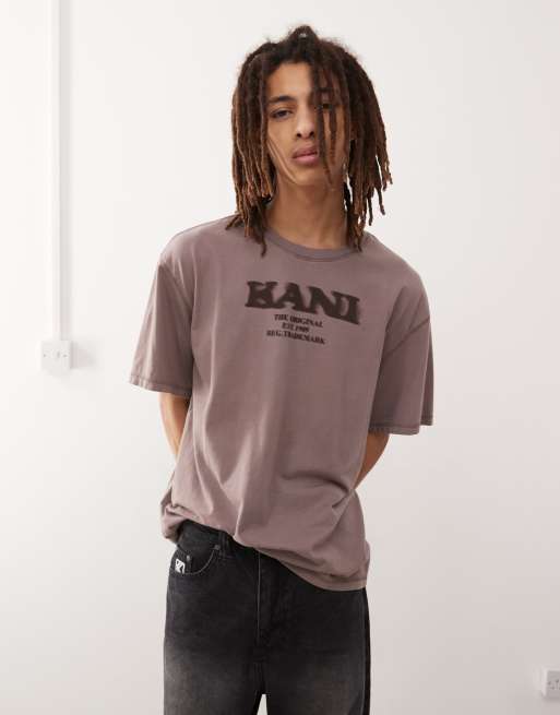  Karl Kani - T-shirt met retro logo in taupe, 3 van 4