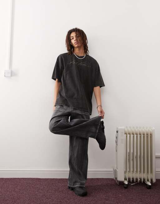Karl Kani - T-shirt squadrata nero con logo