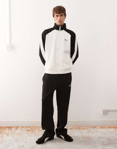 Karl Kani - Trainingsbroek met zijstreep in zwart en wit, deel van co-ord set - view 1