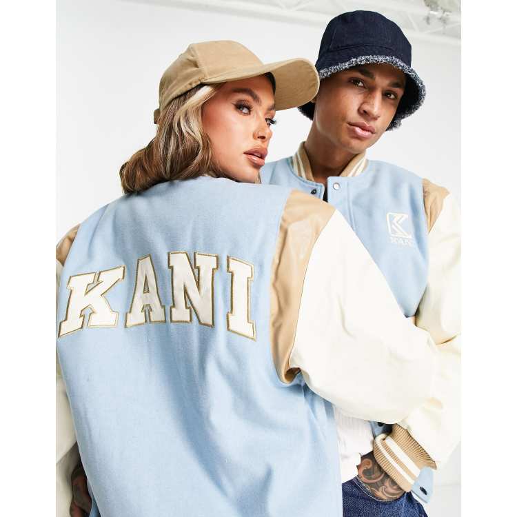 Karl Kani unisex OG block college jacket in blue