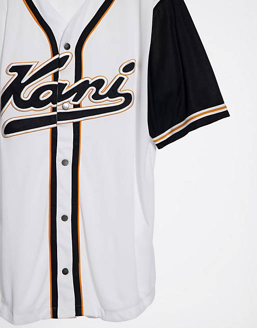 Karl Kani Varsity Block baseball shirt in white