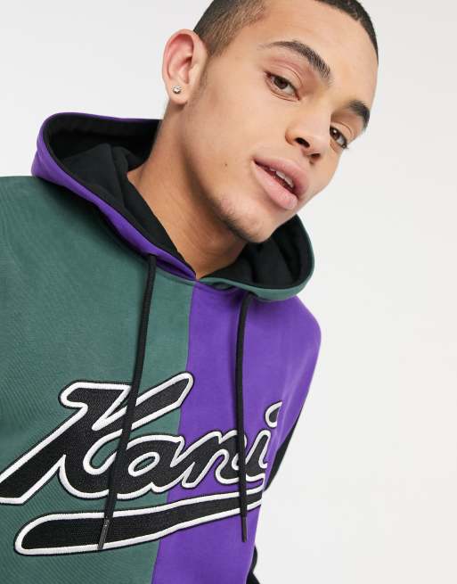 Green and purple outlet hoodie