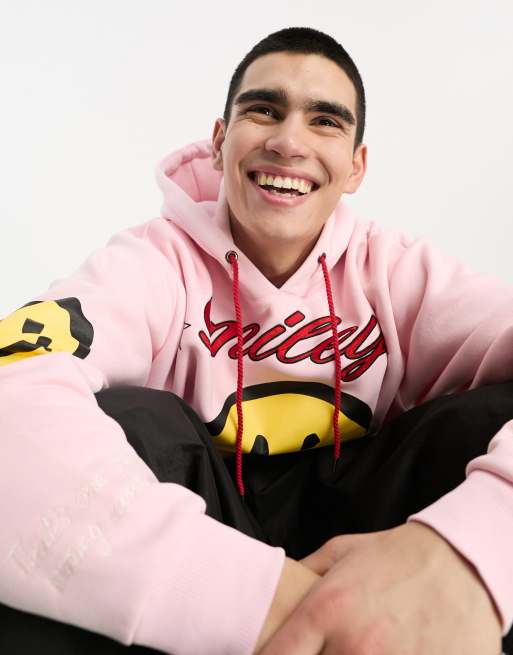 Karl Kani x Smiley - Unisex - Lyserød hættetrøje