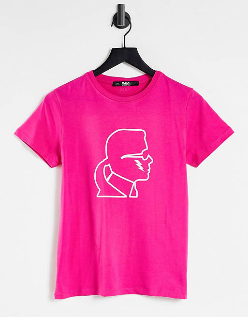 Karl Lagerfeld Athleisure Kameo logo t-shirt in pink