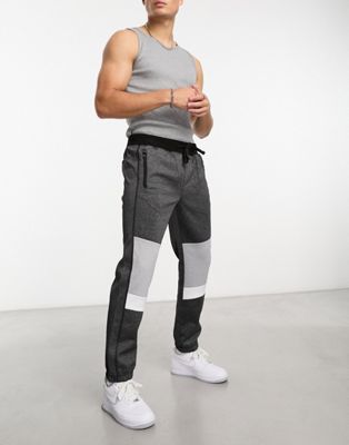 Karl Lagerfeld colour block joggers in grey