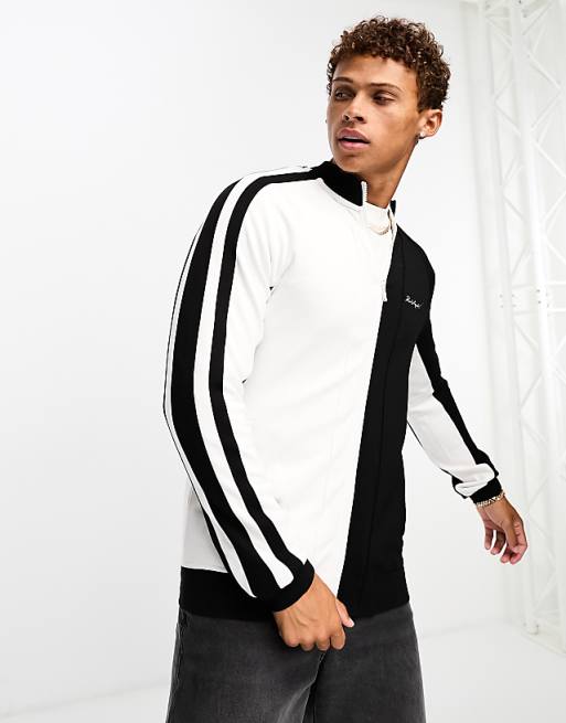 Karl Lagerfeld combo track jacket in black and white | ASOS Karl Lagerfeld combo track jacket in black and white | ASOS