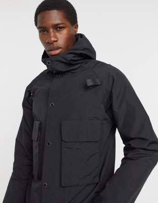 black cropped hooded jacket