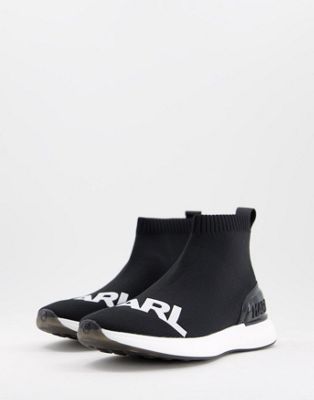 Karl Lagerfeld Finesse knitted trainers in black