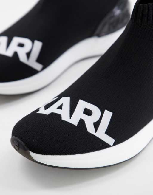 Karl Lagerfeld – Finesse – Svarta stickade sneakers, 4 av 4