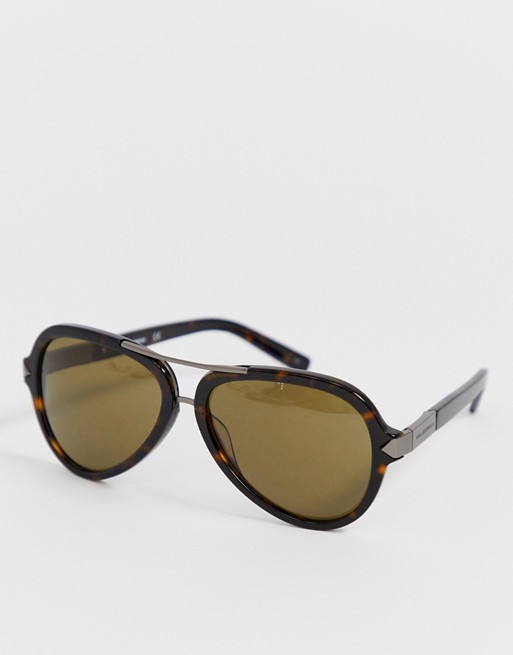 Karl Lagerfeld Havana Aviator Sunglasses