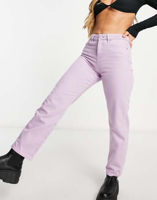 Karl Lagerfeld high waist straight leg jeans in lilac