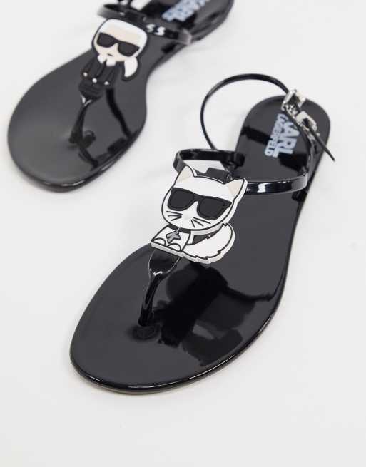 Karl Lagerfeld Iconic jelly sandals in black ASOS