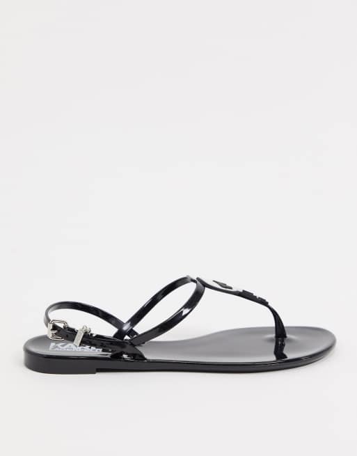 Karl Lagerfeld Iconic jelly sandals in black, 2 of 4