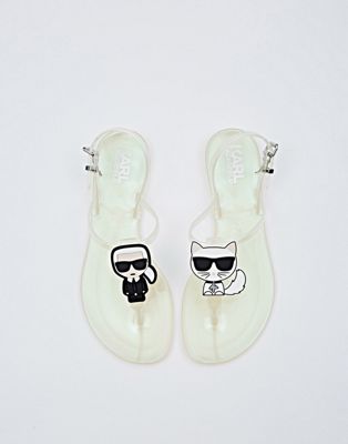 Karl Lagerfeld Iconic jelly sandals in iridescent rubber