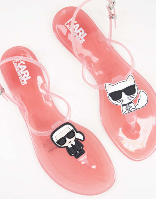 Karl Lagerfeld Iconic jelly sandals in light pink ASOS