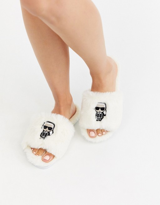 Karl Lagerfeld Iconic slipper in white