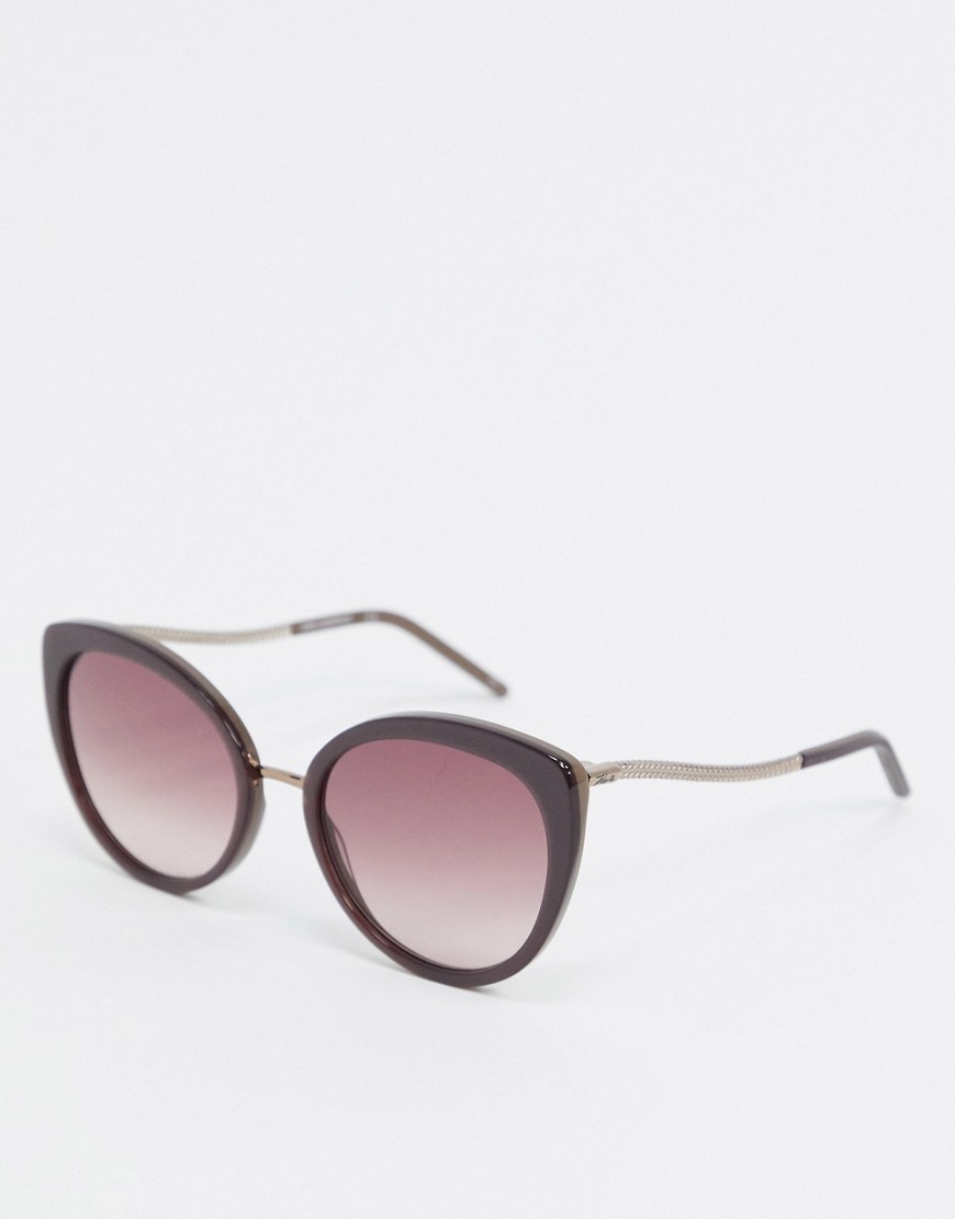 Karl Lagerfeld – Ikonic – Brungrå runda solglasögon