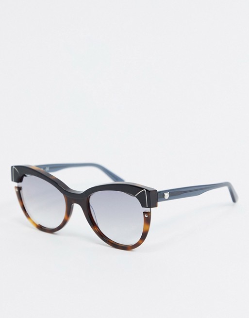 Karl Lagerfeld Ikonic cat eye sunglasses in black & tort