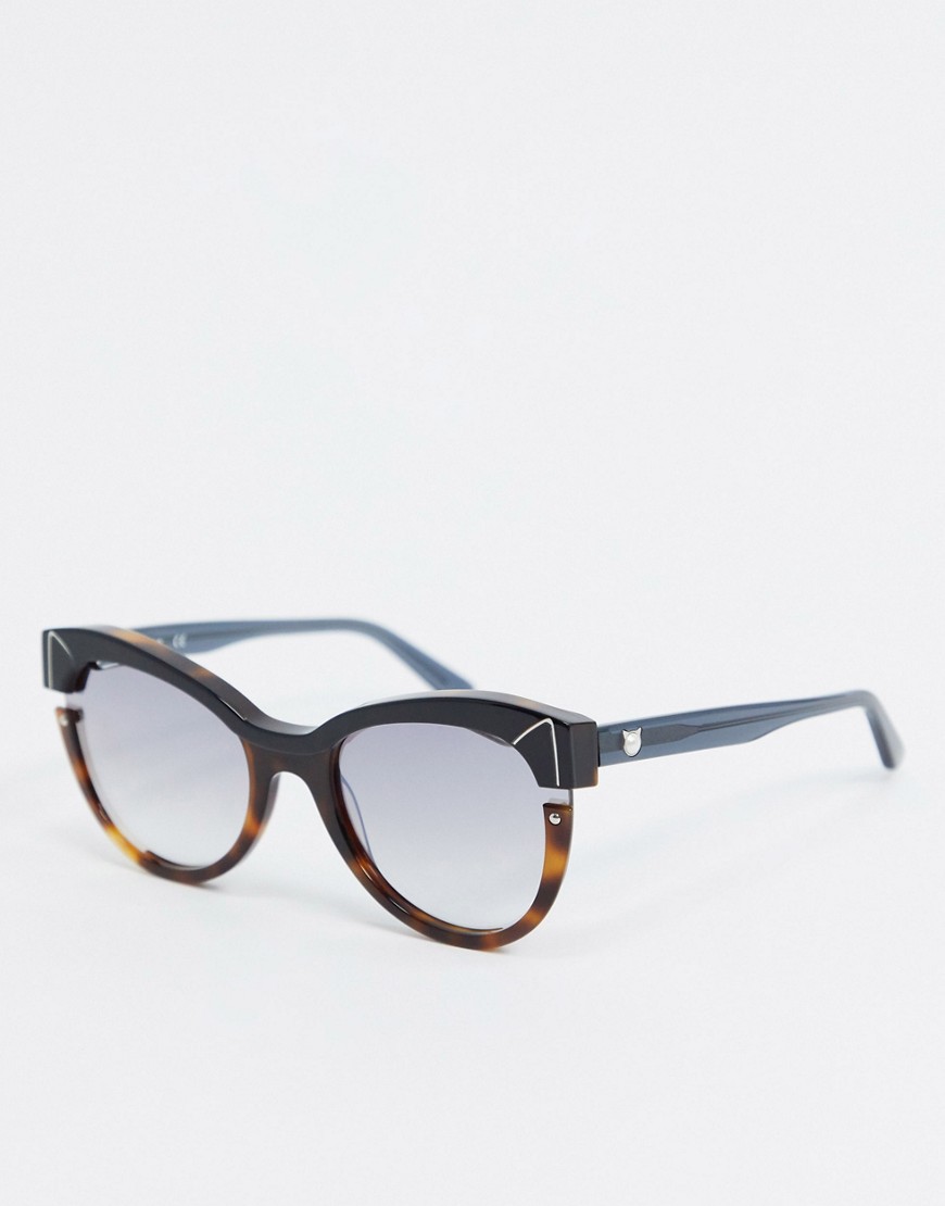 Karl Lagerfeld – Ikonic – Svarta, spräckliga cat eye-solglasögon