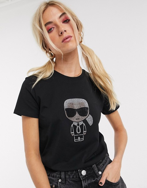 Karl Lagerfeld ikonik rhinestone karl t-shirt