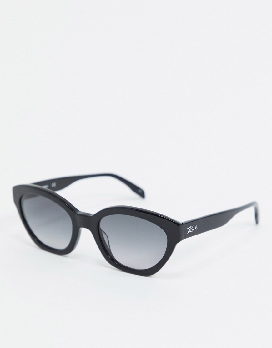 Karl Lagerfeld - Ironik - Ronde cat eye-zonnebril-Zwart