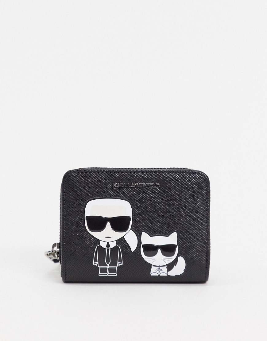 Karl Lagerfeld - K/ikonik - Kleine portemonnee met rits in zwart