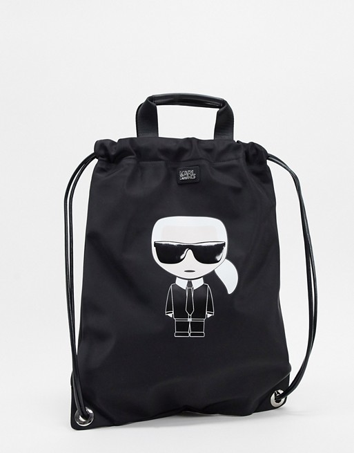 Karl Lagerfeld k/ikonik nylon flat backpack | ASOS