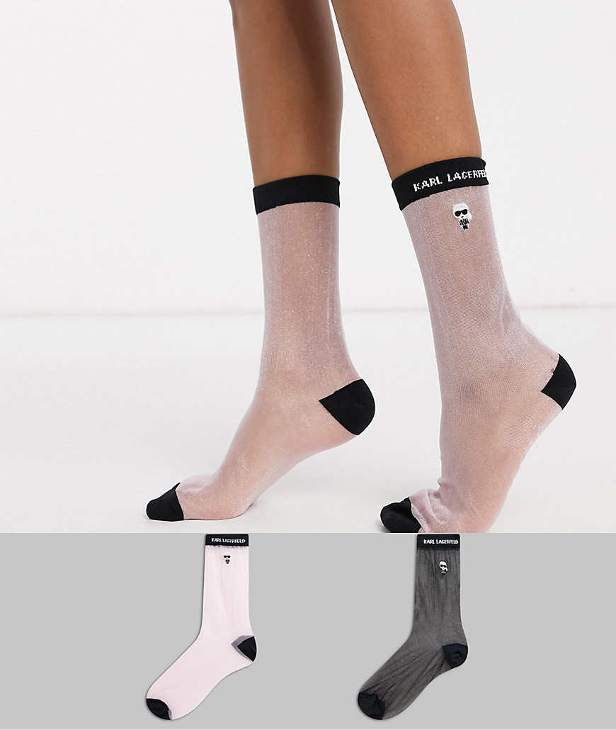 Karl Lagerfeld - k/ikonik - Set van 2 doorzichtige sokken-Multi