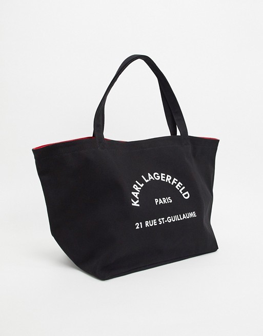 Karl Lagerfeld k/rue st guillaume canvas tote bag