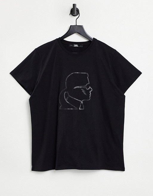 Karl Lagerfeld Kameo Embossed T-Shirt in Black