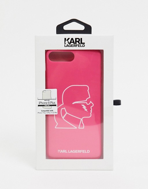 Karl Lagerfeld Kameo graphic iphone 8 plus phone case in pink
