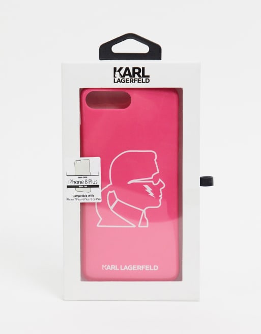 Karl Lagerfeld Kameo Graphic Iphone 8 Plus Phone Case In Pink Evesham Nj